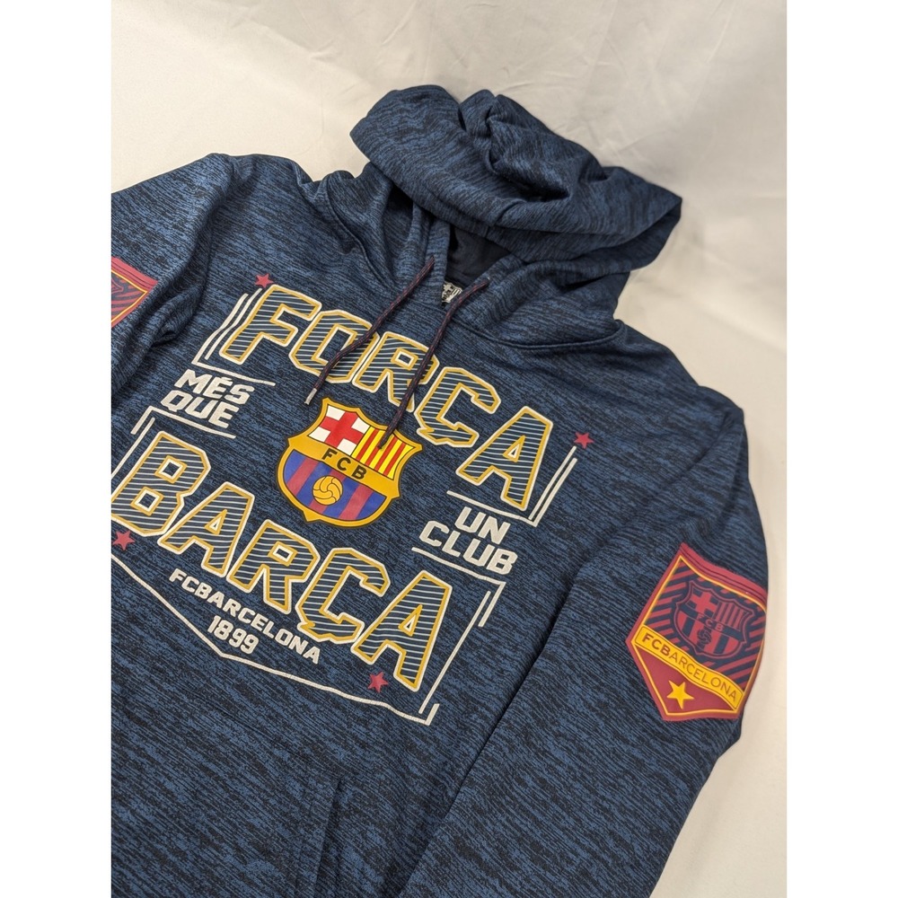 FC Barcelona Fleece Hoodie Men's Medium Forca Barca Mes Que Un Club‎ Merch